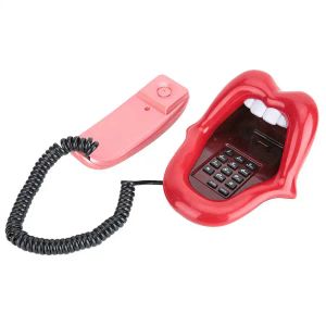 アクセサリーミニフォン多機能赤い大舌形状電話デスクコード固定固定電話電話口電話電話用ホテルの使用