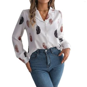 Kvinnors blusar mode kvinnor långärmad skjorta kvinnlig casual streetwear girl's lösa toppar lady's eleganta skjortor