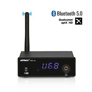 Amplificador Aiyima mini fone de ouvido amplificador ES9018Q2M Bluetooth 5.0 Decodificador coaxial USB DAC APTXHD Linute Remote Control DACA1