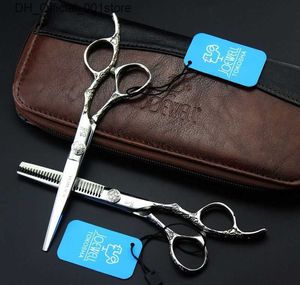 Hårsax Joewell High-klass 6,0 tum rostfritt stål Spa Cutting / Thunning Scissors 9CR Professional Barber Tool Q240425