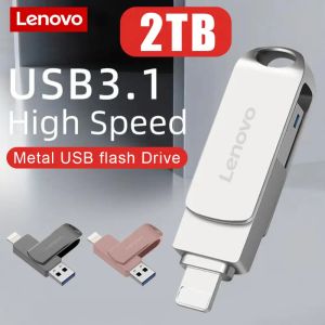 Adapter Lenovo 2TB 128 GB Lightning USB 3.1 Dysk błyskowy 1 TB Dysk pióra OTG Pendrive 2 w 1 USB Pamięć Stick Flash Dysk Flash na iPhone