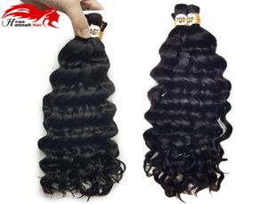 Brasilianskt remy hår 3bunds av högsta kvalitet 150g Human Virgin Hårflätor Bulk Djup Wave No Weft Wet and Wavy Deep Curly Braiding Bul8587919