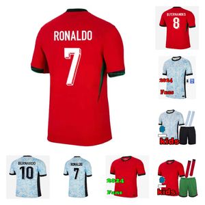 Jersey de futebol de Portugal Ruben Ronaldo 2024 2025 Copa da Europa Casa fora Jersey de futebol da seleção nacional Casa de futebol 2026 Camisa de futebol da Copa do Mundo Homem Kit Kids Kit