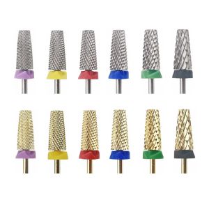 Bits High Quality Nail Polish Tungsten Steel Grinding Head 7.0 Series Conical Flat Head Nail Removal Tungsten Steel Drill Bit Thick R