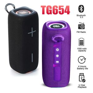 TG654 BluetoothスピーカーポータブルTWSワイヤレスサブウーファー16WデュアルベースFMラジオAUX TF USB Music Loudspeaker for SmartPhonePC