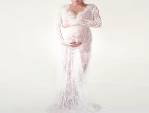 Maternity Dresses Pography Props White Black Lace Fancy Pregnant Dress Maxi Pregnancy Dress for Po Shoot M4XL8963596