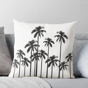 Poduszka Czarno -biała egzotyczne tropikalne palmy rzucają dla dzieci Covers
