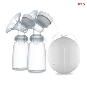 Enhancer Electric Double Breast Pump Kit med 2 babymjölkflaskor Nippel Sugbröstmassager amningassistent