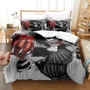 Conjuntos Creepypasta Conjunto de cama solteira solteira size de tamanho de tamanho de tamanho de tamanho Aldult Kid Duvetcover Sets Anime Roupas de Cama