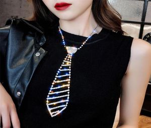 Sexy Diamond Tie Choker Long Necklace Neck Strap Neck Short Clavicle Chain Choker Women Gift For Party Anniversary1847923