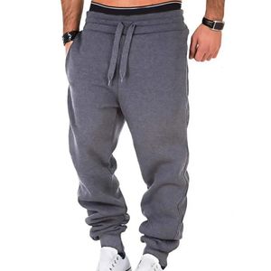 Men Sports Pants Warm Fitness Harem Plush Lined Mid Elastic Waist Mens Casual Sweatpants Soft Jogging pantalones 240423