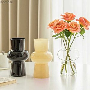 Vases Nordic Style Glass Vases for Plant Fashion Glass Bottles for Flowers Desktop Decorations Creative Glass Vase Domestic Ornaments