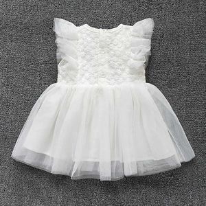 Mädchenkleider Rüschen Spitze Neugeborenes Baby Hochzeitsfest Kleid Kleider Kleider Kleider Prinzessin Party Kleider Mädchen Kleidung D240425