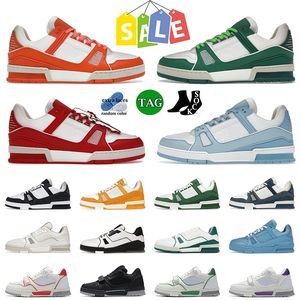 2024 Fashion Casual Shoes Designers Trainers Chaussures Red Blue Green Black White Luxury Brand Genuine leather Rubble Flat Sole Platform Loafers Men Women Sneaker