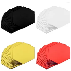 Adesivos de parede 12pcs 3d hexagon acrílico espelho diy papel de parede decoração casa sala de estar espelhada adesiva decorativa