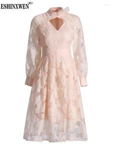 Sukienki na co dzień w stylu vintage sukienka dla kobiet stojak na kołnierz długim rękawem druk wysokim talii eleganckie mini żeńskie ubranie th6007