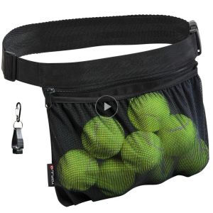 Tennis multifunktionell lätt tennisboll BALL Tennisträning Bollficka stor kapacitet Stretch Mesh Pocket Sports Bag Hållbar