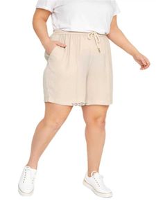 Women's Shorts Plus pull rod waist summer casual shorts elastic waist pocket side loose sports shorts large-sized exercise shorts 7XL 8XLL2404