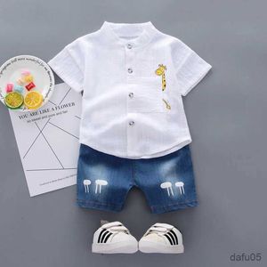 Kleidungsstücke Neue Sommer Heißverkauf Kleinkind Kinder Baby Jungen Hemd Cartoon Tops Jeans Shorts Hosen Outfits Set Babykleidung