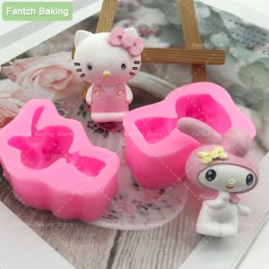 Moulds Cute Cartoon Doll Chocolate Molding Cake Embossing Baking Tool Fondant Decorative Plaster Resin Clay Candle Hand Soap Making DIY