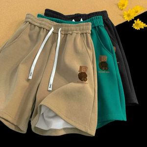 Męskie szorty Summer męskie uśmiechnięta brązowa marka mody mody ciężką sznurka koszykówki Sports Fitness Pants J240426