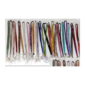 Tennis -Abschluss 100 -pcs Bling Lanyard Kristall -Strass im Nacken mit Klauenverschluss -Abzeichenhalter für Mobiltelefone Mix 34 Farben Dro dhkfs