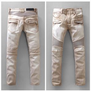 Neueste Herren Distressed Ripped Biker Jeans Slim Fit Motorcycle Biker Denim für Männer Mode Hip Hop Designer Jeans Outdoor Hosen 947367814