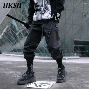 Men's Pants HKSH Tide Dark Spring Trendy Workwear Cargo Leggings Tactical Techwear Style Elastic Waist Chic Overalls HK0981