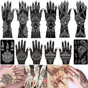 Tattoo Transfer 12 Sheets Temporary Tattoo Stencil Henna Tattoo Stickers Kit Hand Arm Airbrush Tattoo Template for DIY Body Art Sticker 240427