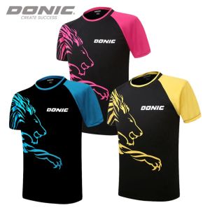 T-Shirts Authentic Donic Summer Sports Polyester Round Neck Table Tennis Wear Jersey Tshirt Top for Men and Women 83276 Children's Size