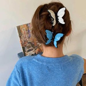 Clamps Big Butterfly Hair Claw Hairpin for Women Girls Acrylic Hair Accessories Hair Clips Crab Sweet Styling Tools Barrettes Headwear Y240425