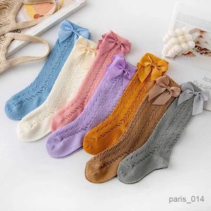 Kids Socks New Summer Girls Socks Kids Bow Long Sock Children Knee High Soft Cotton Mesh Spanish Style Children 1-9 Years Breathable Socks