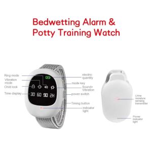 Reminder Wireless Bedwetting Alarm Vibration Reminding Pee Alarm with Receiver for Boys Grils Kid Potty Training Elder Care 066b