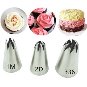 3pcs/set gül pasta nozulları kek dekorasyon araçları çiçek pudra boruları nozul krem ​​cupcake ipuçları pişirme aksesuarları