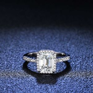 Diamond Mo Sang Ring Wedding Proposal Sterling Sier Ring Geometry Mo Sang Diamond Ring Female Rec Emer Tiktok Live