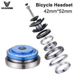Parts VIARON MTB Bicycle Headset 4252 ST CNC 1 1/8 Quot;1 1/2 Quot; Sealed Bearing Straight Tapered Tube Bike Fork Internal Steering