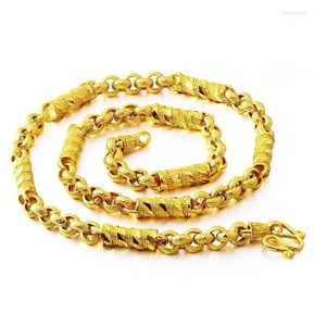 Solid kolonnkedja med repkedja halsband guldfärg halsband 18k guld platerade4939580