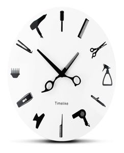 Barber Wall Clock Barber Equiment Tools Wall Clock Modern Design Shop Business Sign Watch Beauty Hair Salon6426224