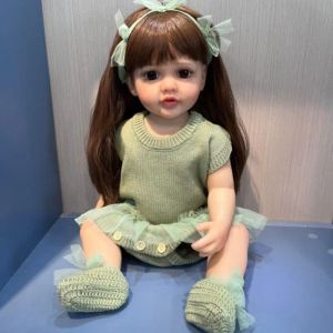 Lalki npk 55 cm Betty Reborn Baby Full Body Silikon wodoodporna maluch dziewczyna księżniczka refelike sof touch nowonarodzona lalka