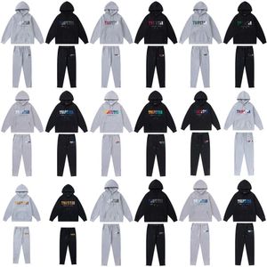 Designer Hoodie Black Classic Luxury Mens Hoodie Trapstar Tracksuit Rainbow Thandduk Broderi Decoding Hooded Sportkläder Män och kvinnor Sportkläder kostym