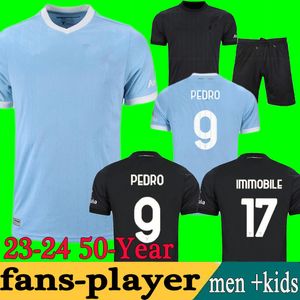 23 24 50 лет годовщины футбольные майки Lazio 50th 2023 2024 Immobile Luis Bastos Sergej Badelj Lucas J. Correa Zaccagni Marusic Men Kids Gk Кит Футбольная рубашка рубашка