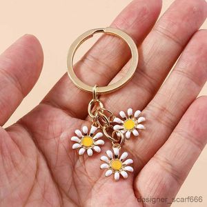 Keychains Lanyards Söta blommakaniser Emamel Plant Charms Keyrings For Women Men bil Key Handväska hängen nyckelkedjor DIY smycken tillbehör