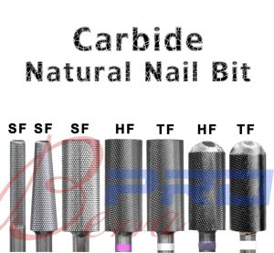 Bits Nailtools de carboneto de dente fino Cerâmica Ferrilha de unhas cônicas naturais para Manicure Machine Acessórios Ferramentas de arte BIT ELÉTRICO