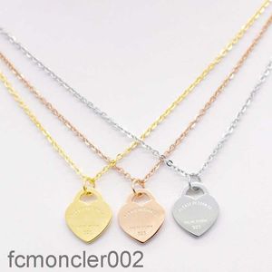 New Style Stainless Steel Fashion Necklace Jewelry Heart-shaped Pendant Love Necklaces for Womens Party Wedding Gifts Tifffany 87T3