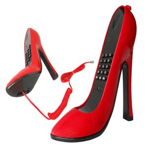 Tillbehörsladdad telefon Highheeled Shoes Form Telefon Artelefon med Redial LED -indikator Automatisk Switch Svar Puls / Tone Pulse