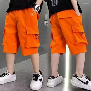 Trousers Summer Boys' Cotton Shorts Daily Casual Orange Sports Short Pants High Street Fashion Children's Clothes Boys 2024