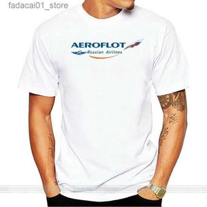 T-shirt maschile aeroflot t-shirt t-shirt cotone maglietta da uomo maglietta di moda estiva euro size q240426