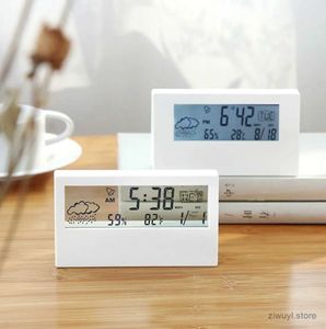 Desk Table Clocks Digital alarm clock with transparent mirror snooze mute calendar and temperature display-very suitable for home and office de