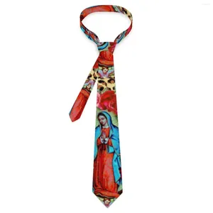 Bow Ties Guadalupe Virgin Mary Tie Çiçek Baskı Yetişkin Yetişkin Günlük Aşınma Yaka Grafik Kravat Aksesuarları