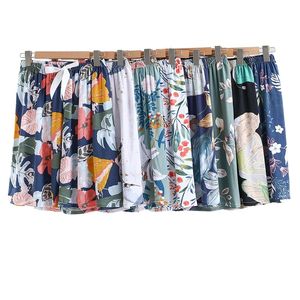 Mulheres algodão shorts de seda solto conforto casual floral curto curto 2024 Summer Spring moda Sleepwear calças de praia finas artificiais